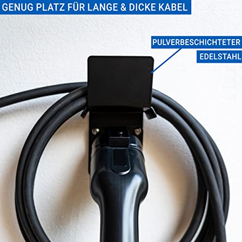 Wallbox24 Ladekabel Halterung Typ 2 - Wandhalterung Für E-Auto Ladekabel Schwarz
