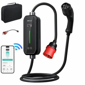 AWESAFE Mobile Wallbox 1,4-11kw, 16A CEE-Stecker oder Schukostecker, 6M Kabel, App-Steuerung, PV-Überschussladen, Strommesser, Ladeprotokoll